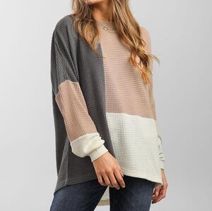 BKE Color Block Knit Top, Size S